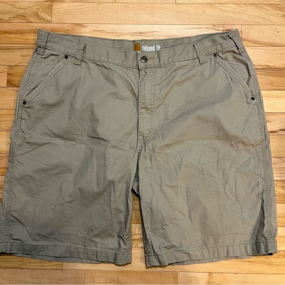 Carhartt Relaxed Fit Khaki Heavyweight Shorts Waist Size 42